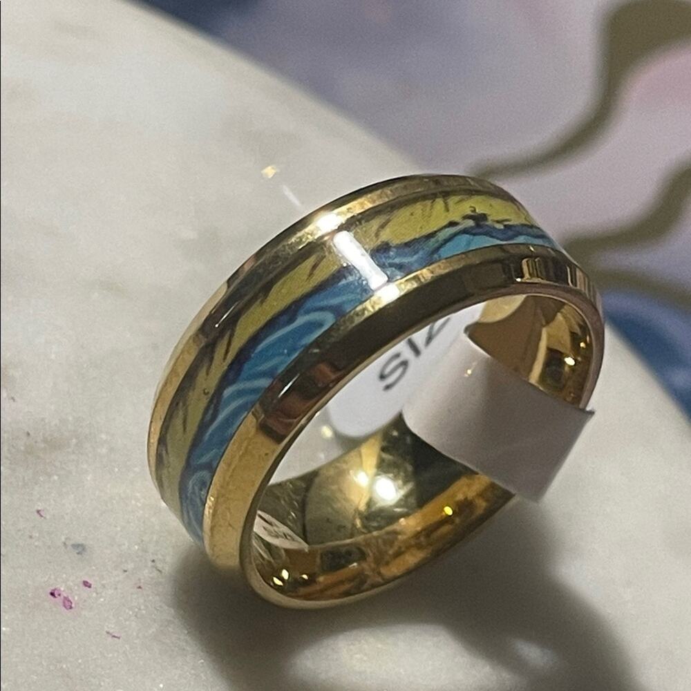 Men’s wedding band style ring stainless steel size 8